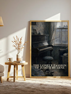 The Lonely Passion of Judith Hearne watercolour print in frame leaning in hallway – literary fiction wall art