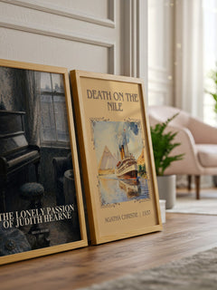 The Lonely Passion of Judith Hearne watercolour print framed by window – literary home decor