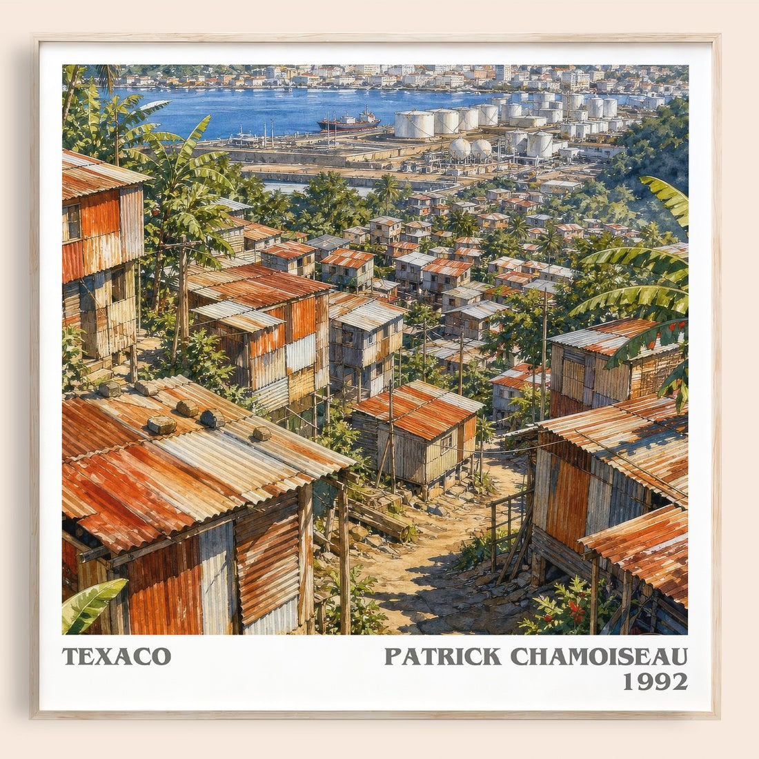 Texaco literary book poster by Patrick Chamoiseau – framed literary art print