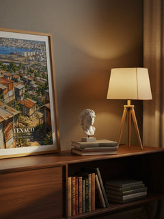 Texaco watercolour print on bookshelf – Patrick Chamoiseau fan gift
