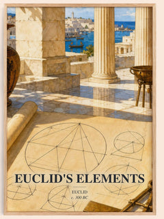 Euclid's Elements watercolour book poster by Euclid – framed literary art print