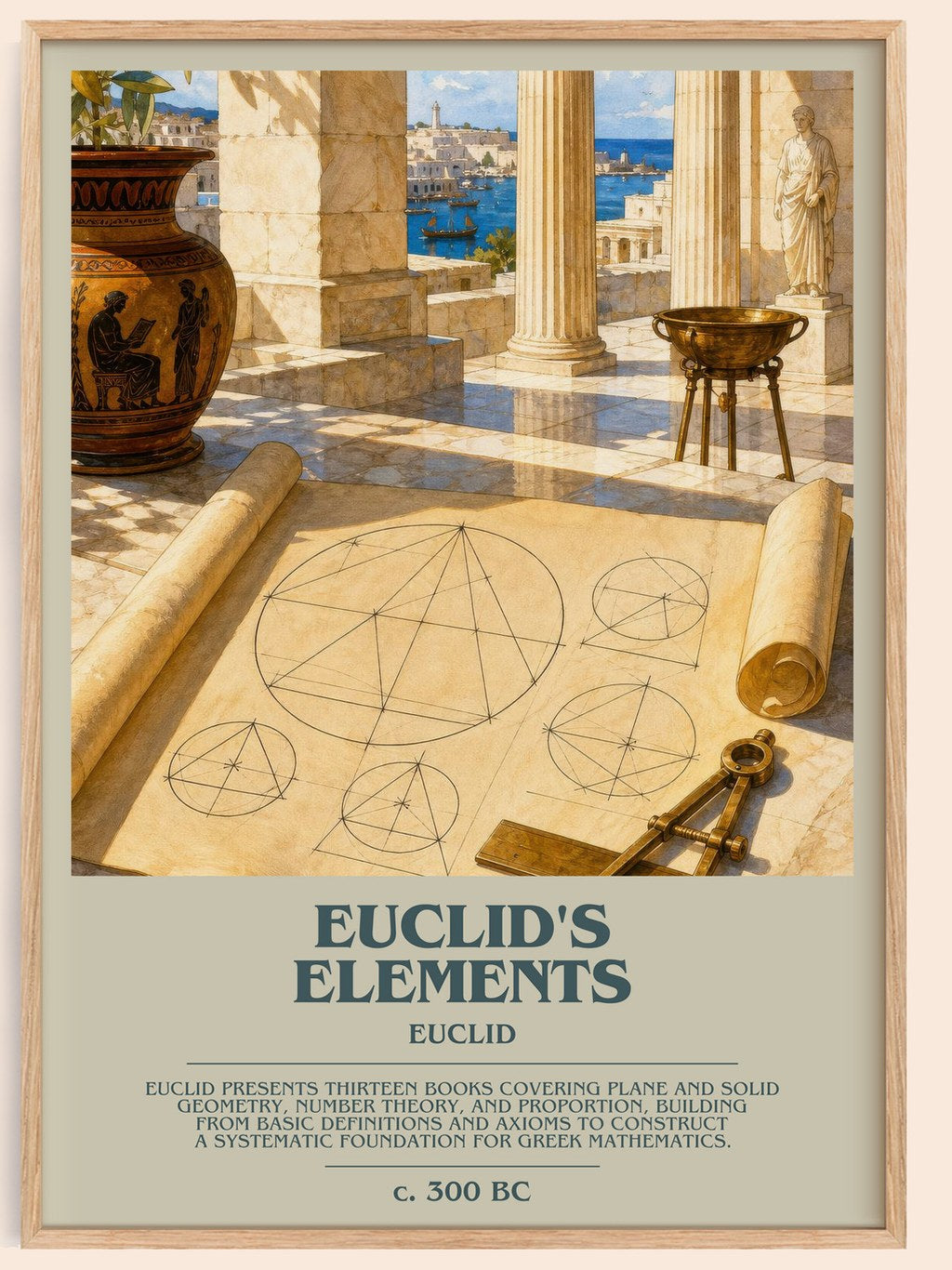 Euclid's Elements bookish book poster by Euclid – framed literary art print