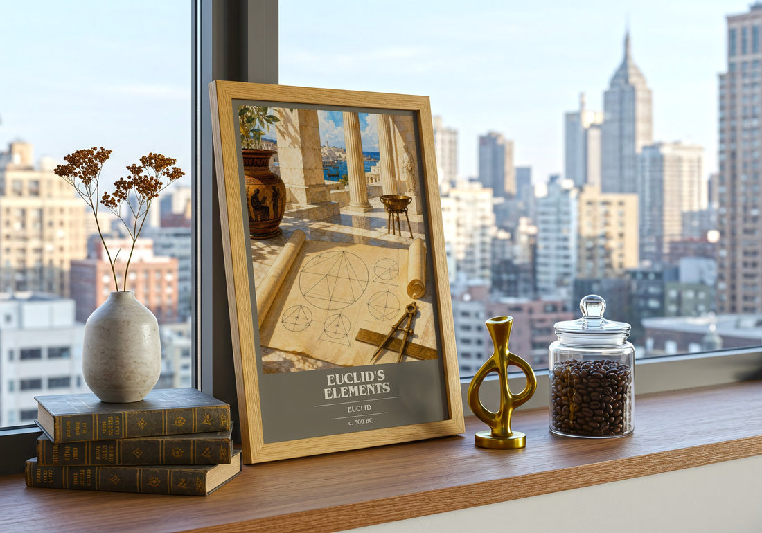 Euclid's Elements book cover poster colour and style options – Euclid book art