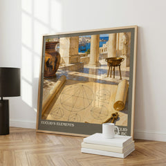 Euclid's Elements literary art print colour and style options – Euclid book art