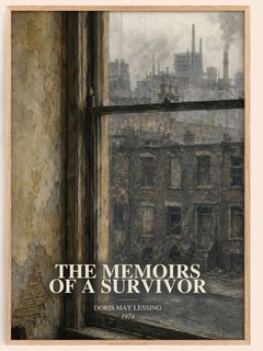 The Memoirs of a Survivor watercolour book poster by Doris May Lessing – framed literary art print