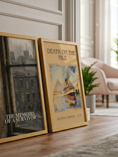 The Memoirs of a Survivor watercolour print framed by window – literary home decor