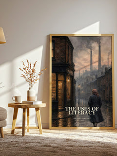 The Uses of Literacy watercolour print in frame leaning in hallway – non fiction wall art