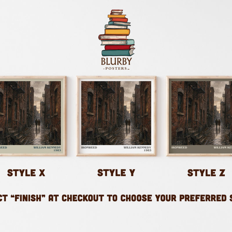 Ironweed literary print in frame leaning in hallway – literary fiction wall art