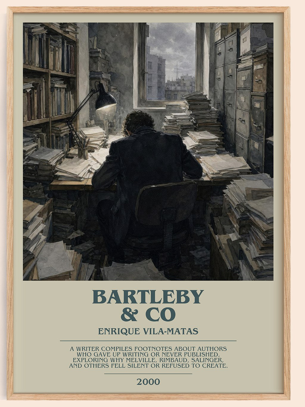 Bartleby & Co Bookish Wall Art by Enrique Vila-Matas – framed poster