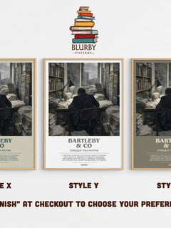 Bartleby & Co Bookish Wall Art by Enrique Vila-Matas – Style X, Y and Z side by side – choose your finish