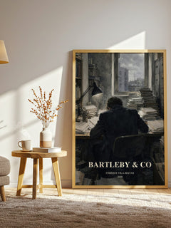 Bartleby & Co watercolour print in frame leaning in hallway – literary fiction wall art