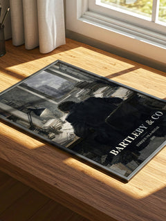 Bartleby & Co watercolour book poster framed on wall – literary fiction wall art