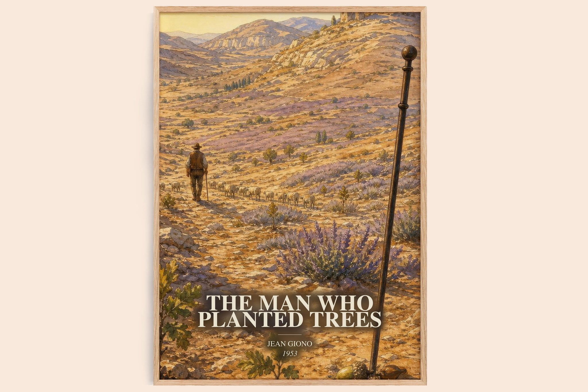 The Man Who Planted Trees Book Watercolour Illustration by Jean Giono