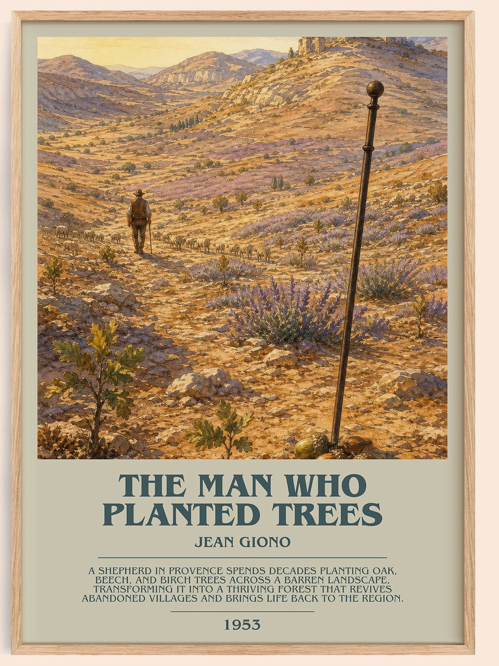 The Man Who Planted Trees Bookish Wall Art by Jean Giono – framed poster