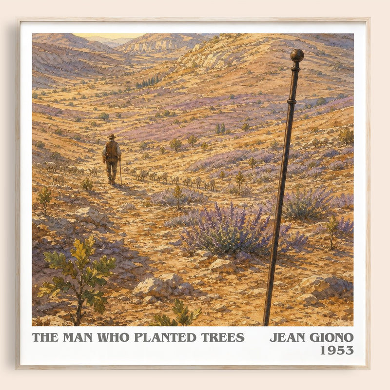 The Man Who Planted Trees literary book poster by Jean Giono – framed literary art print