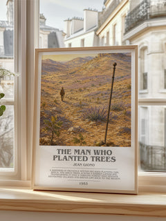 The Man Who Planted Trees Bookish Wall Art by Jean Giono – framed print by a bright window