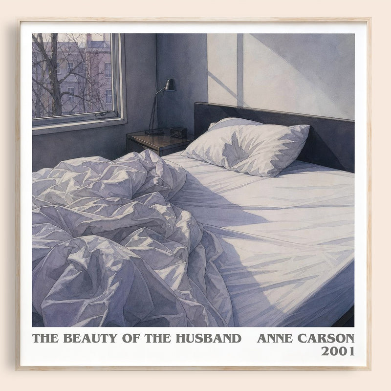 The Beauty Of The Husband literary book poster by Anne Carson – framed literary art print