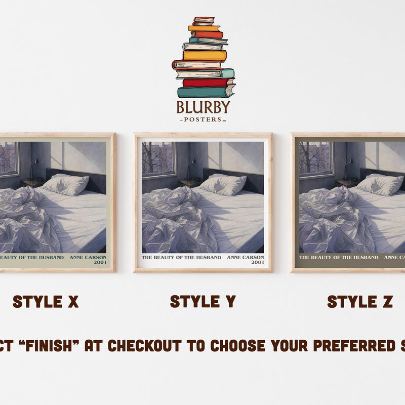 The Beauty Of The Husband literary print in frame leaning in hallway – poetry wall art