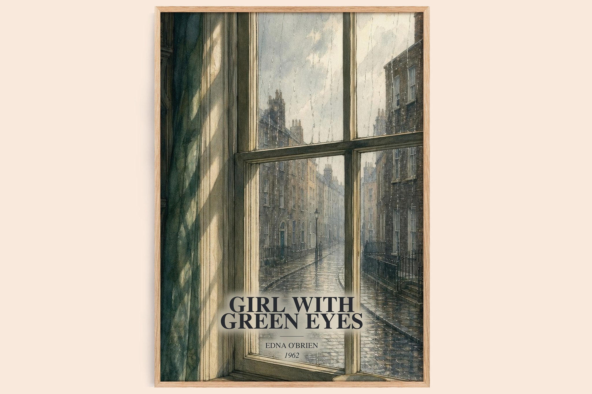 Girl With Green Eyes Book Watercolour Illustration by Edna O'Brien