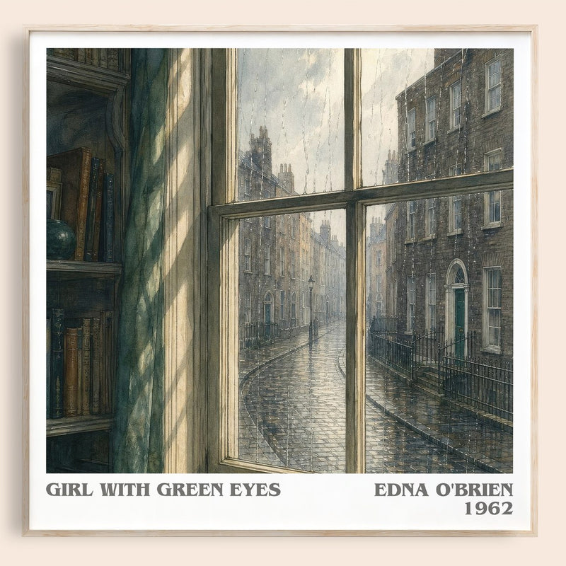 Girl With Green Eyes literary book poster by Edna O'Brien – framed literary art print