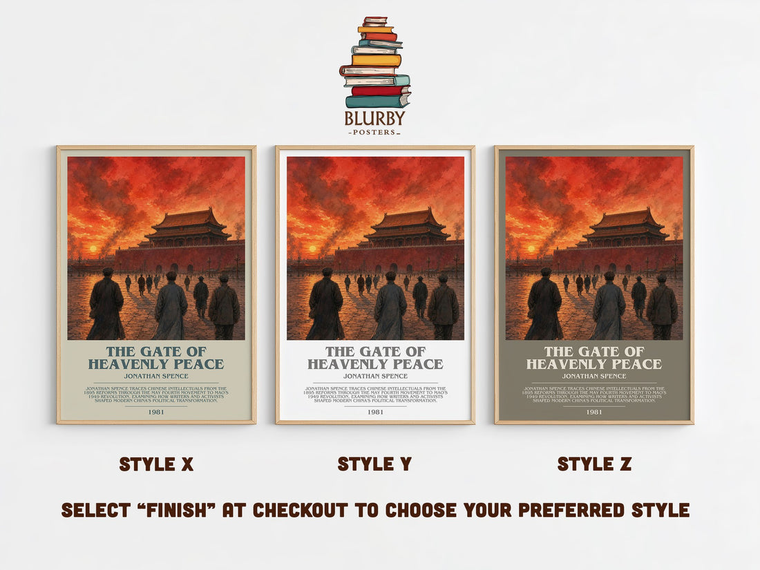 The Gate of Heavenly Peace Bookish Wall Art by Jonathan Spence – Style X, Y and Z side by side – choose your finish