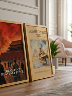 The Gate of Heavenly Peace watercolour print framed by window – literary home decor