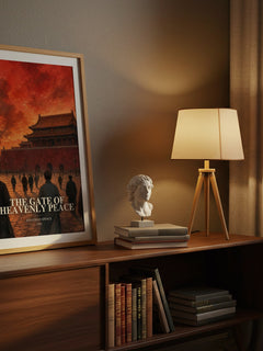 The Gate of Heavenly Peace watercolour print on bookshelf – Jonathan Spence fan gift
