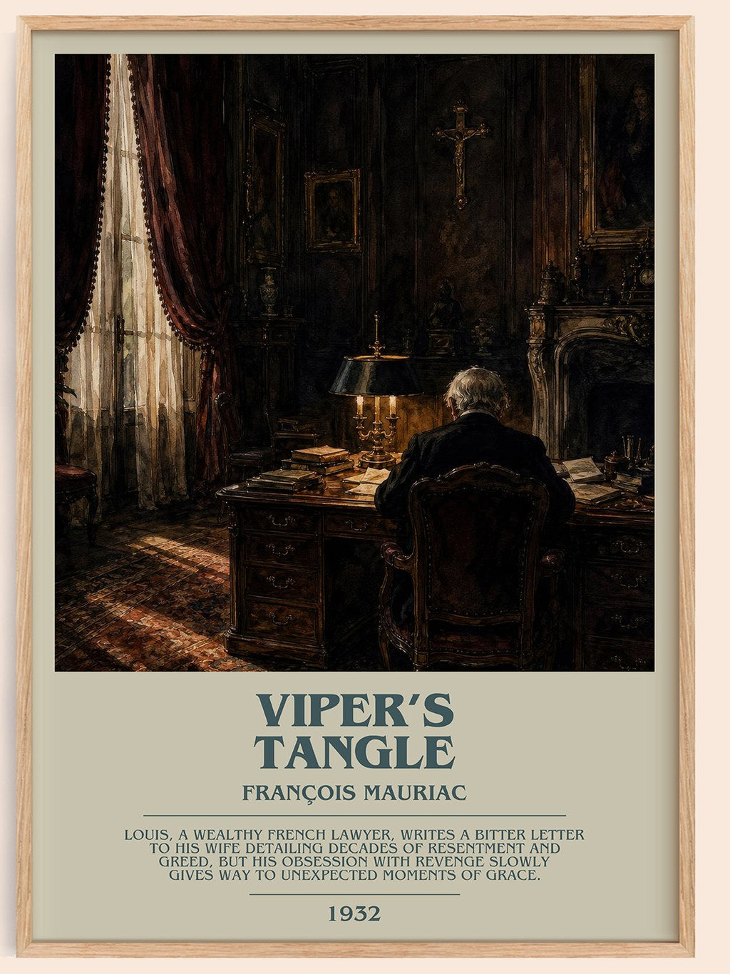 Viper’s Tangle Bookish Wall Art by François Mauriac – framed poster