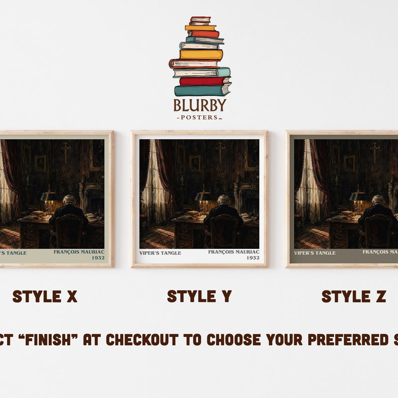 Viper’s Tangle literary print in frame leaning in hallway – literary fiction wall art