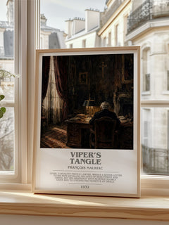 Viper’s Tangle Bookish Wall Art by François Mauriac – framed print by a bright window
