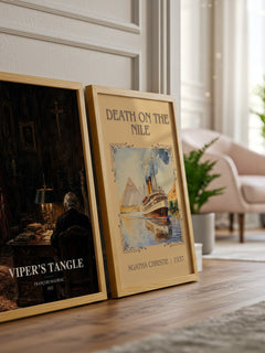 Viper’s Tangle watercolour print framed by window – literary home decor