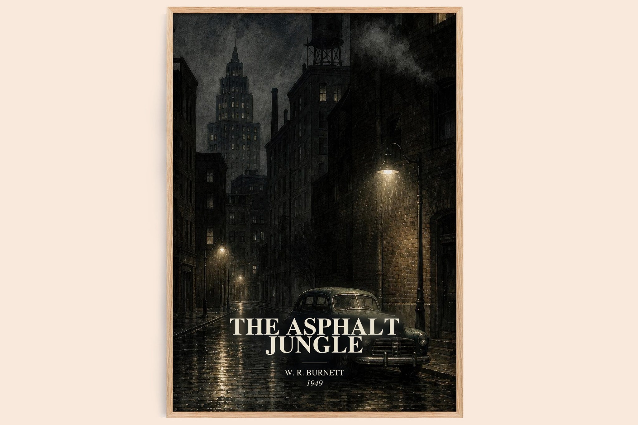 The Asphalt Jungle Book Watercolour Illustration by W. R. Burnett
