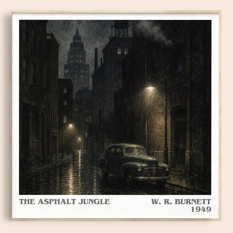 The Asphalt Jungle literary book poster by W. R. Burnett – framed literary art print