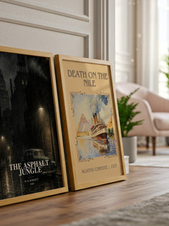 The Asphalt Jungle watercolour print framed by window – literary home decor