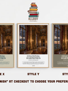 Celestial Harmonies Bookish Wall Art by Peter Esterhazy – Style X, Y and Z side by side – choose your finish