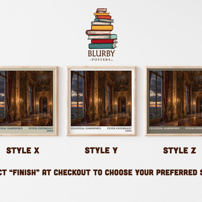 Celestial Harmonies literary print in frame leaning in hallway – literary fiction wall art