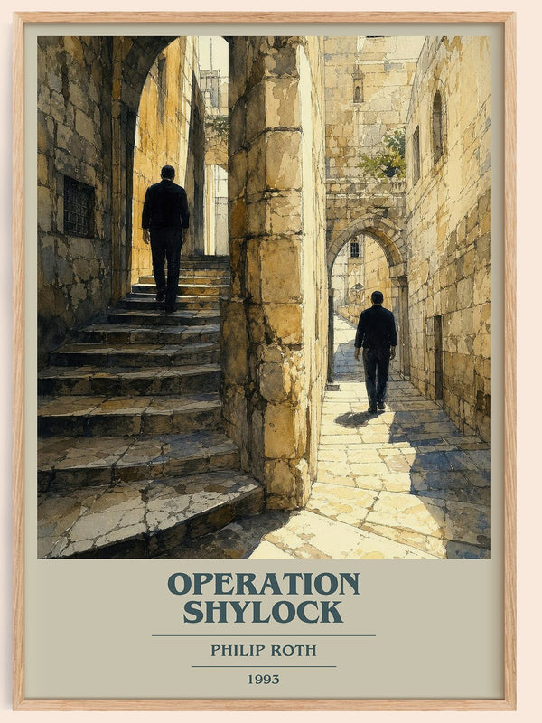 Operation Shylock book cover book poster by Philip Roth – framed literary art print