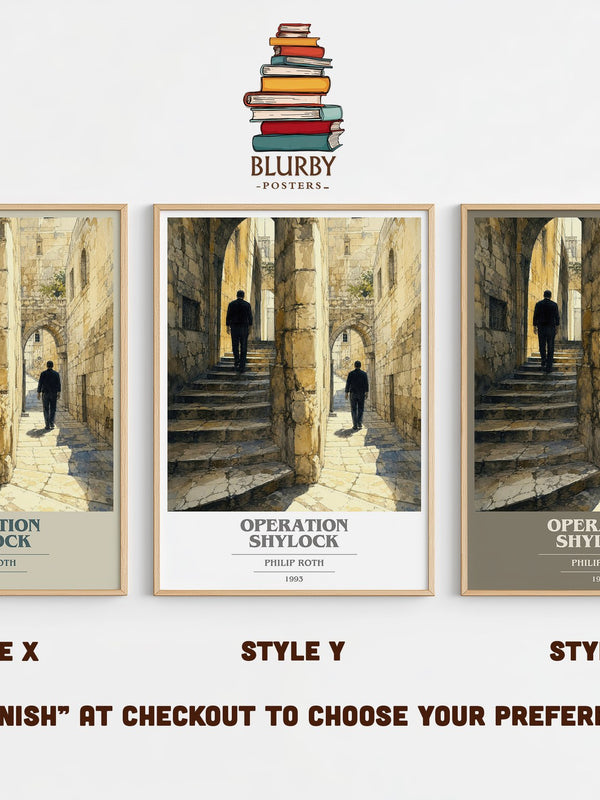 Operation Shylock book cover print in frame leaning in hallway – literary fiction wall art