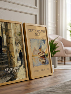 Operation Shylock watercolour print framed by window – literary home decor