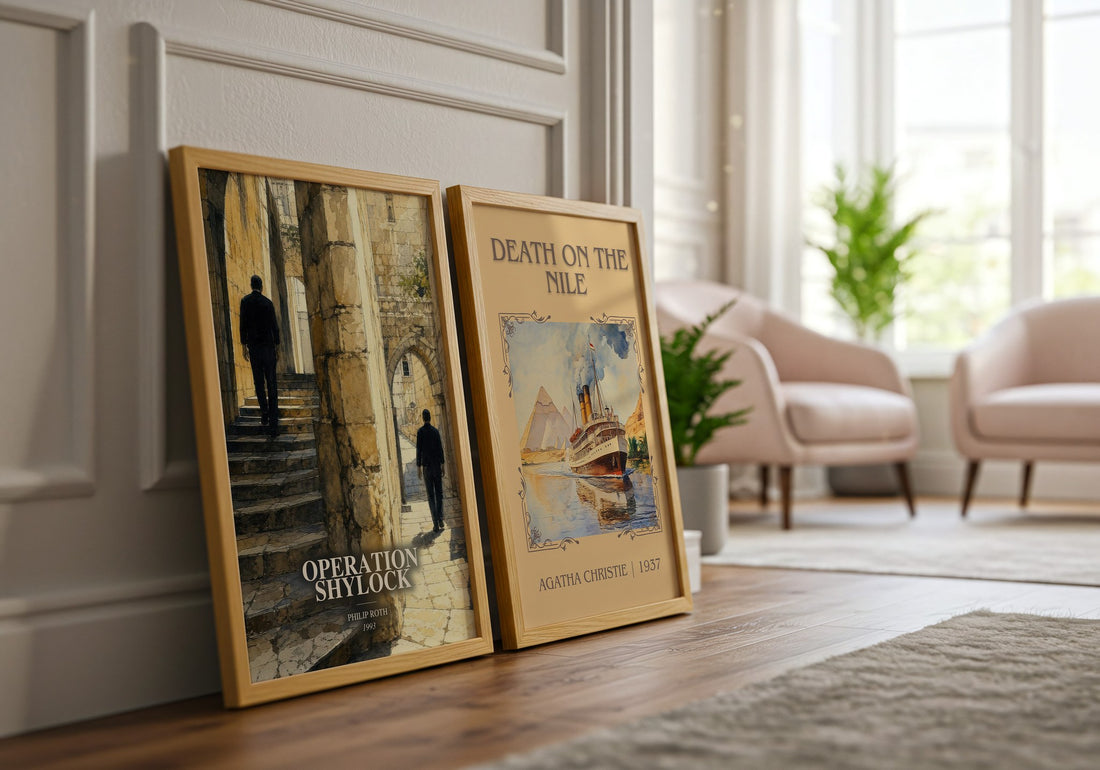Operation Shylock watercolour print framed by window – literary home decor