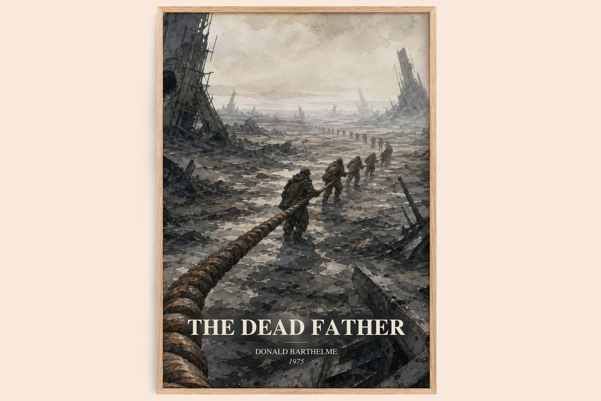 The Dead Father Book Watercolour Illustration by Donald Barthelme
