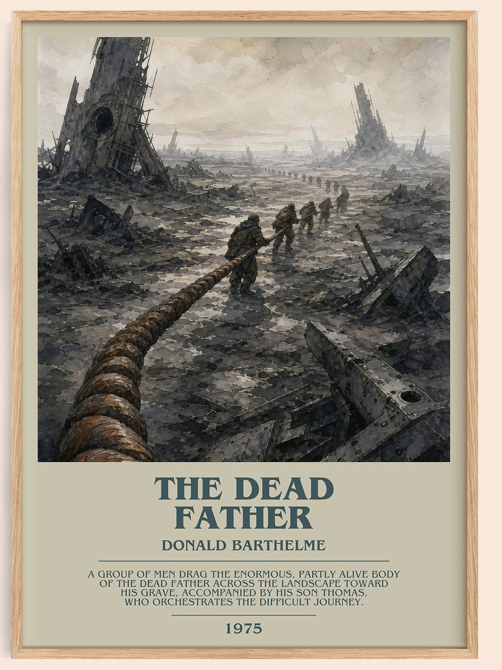 The Dead Father Bookish Wall Art by Donald Barthelme – framed poster