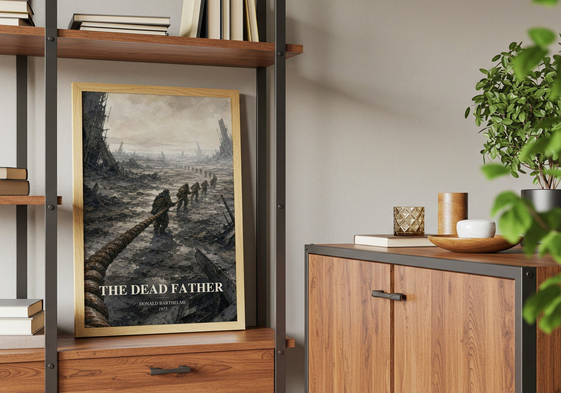 The Dead Father book watercolour illustration paper finish options – matte satin gloss
