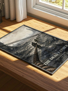 The Dead Father watercolour book poster framed on wall – literary fiction wall art