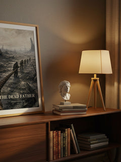 The Dead Father watercolour print on bookshelf – Donald Barthelme fan gift