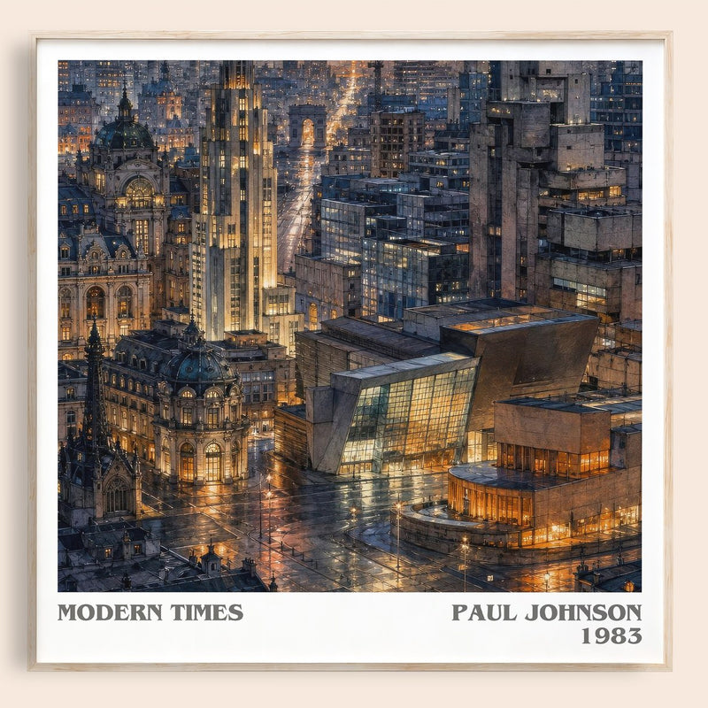Modern Times literary book poster by Paul Johnson – framed literary art print