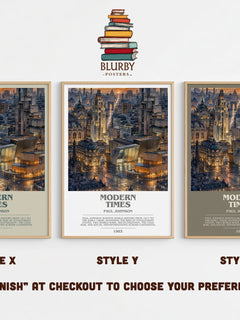 Modern Times Bookish Wall Art by Paul Johnson – Style X, Y and Z side by side – choose your finish