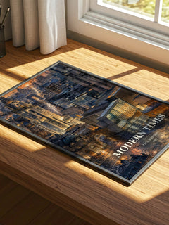 Modern Times watercolour book poster framed on wall – non fiction wall art