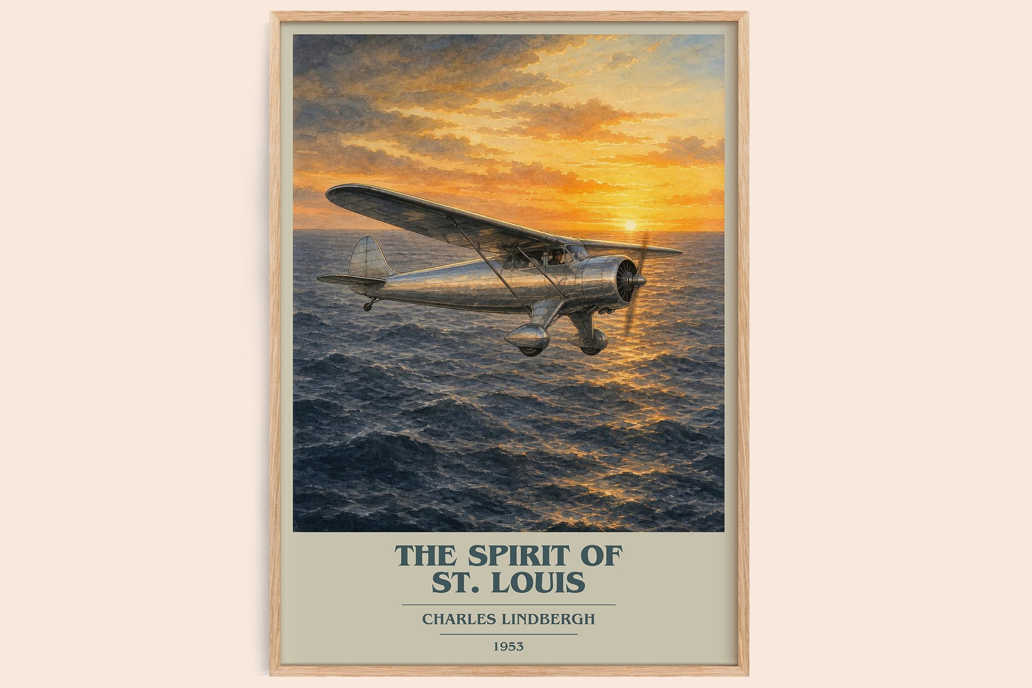 The Spirit of St. Louis Book Cover Poster by Charles Lindbergh