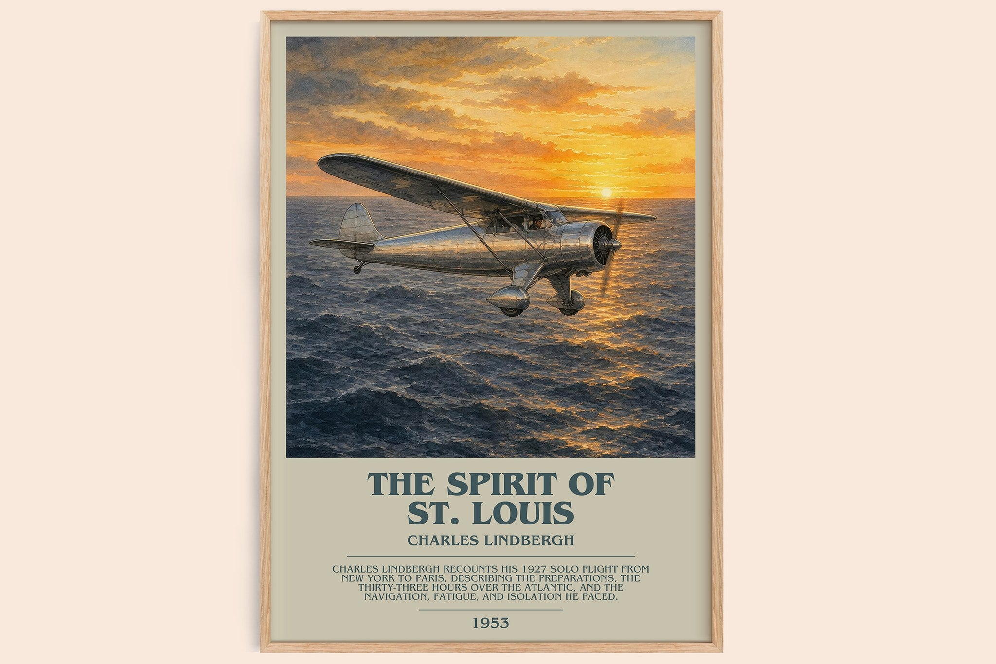 The Spirit of St. Louis Bookish Wall Art by Charles Lindbergh